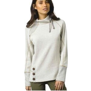 Prana Lucia Cowl Neck Sweater | Recycled Wool | Chevron Detail | Medium